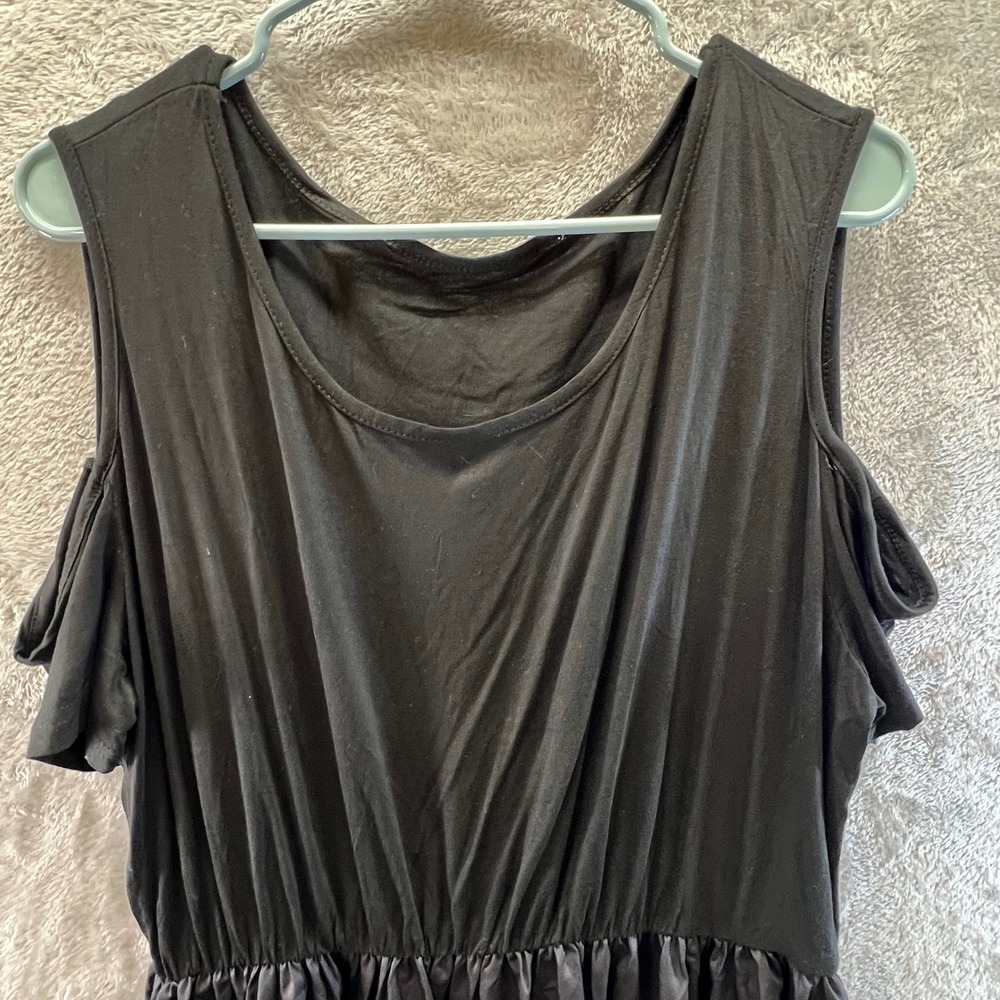 Black Teal Ombre Cold Shoulder Maxi‎ Dress Plus Size XL Boho Summer Beach